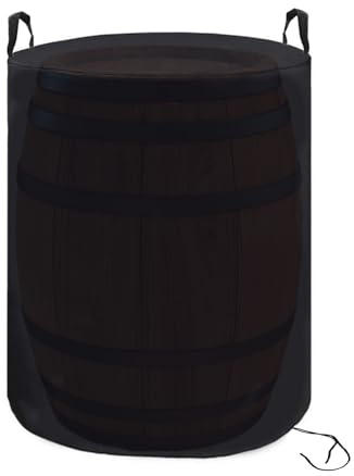 Regentonnen Schutzhülle mit handhaben, Abdeckung Regentonne Rund, 420D Polyester Oxford Rain Barrel Cover, Wetterfest Regentonnen Schutzhülle (65x65x95cm)