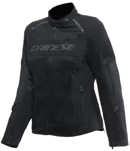 Dainese - Air Frame 3 Tex Jacket Wmn, Damen Motorradjacke Sommer, Atmungsaktive Mesh-Einsätze, Herausnehmbares Windschutz-Futter, Protektoren an Schultern & Ellbogen, Schwarz, 52