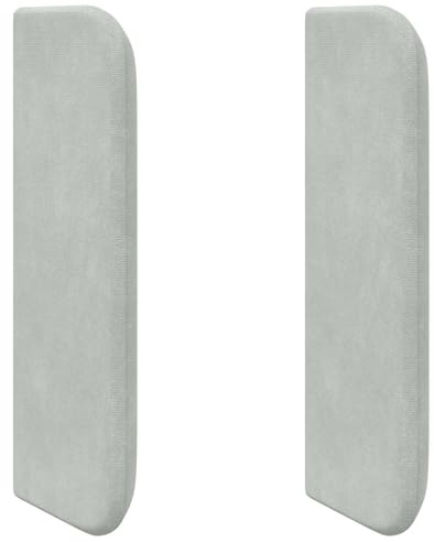 vidaXL Kopfteil Ohr Hellgrau 40,5 x 40,5 x 4 cm Samt, Elegantes graues Samt-Kopfteil, modernes Schlafzimmer-Dekor, weiche Polsterung, minimalistisches Design