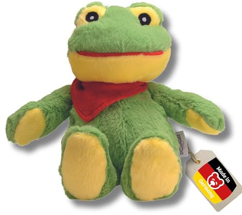 welliebellies® Peluche chauffante en forme de grenouille 30 cm Vert Pour micro-ondes et four