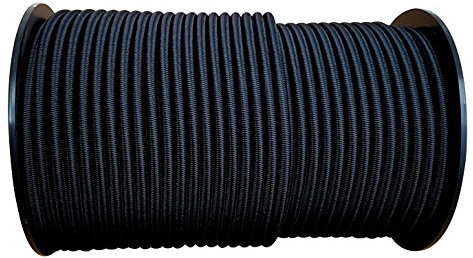 Expanderseil 6mm Gummiseil Schwarz Gummikordel Expanderseil 10m - 100m für Plane LKW Netze Zelte Abdeckungen (15 m)