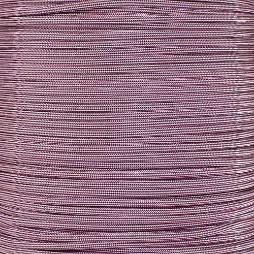 PARACORD PLANET 10 20 25 50 100 Foot Hanks and 250 1000 Foot Spulen of Parachute 550 Cord Type III 7 Strand Paracord (Rose Pink w/Black Stripes 10 Feet)