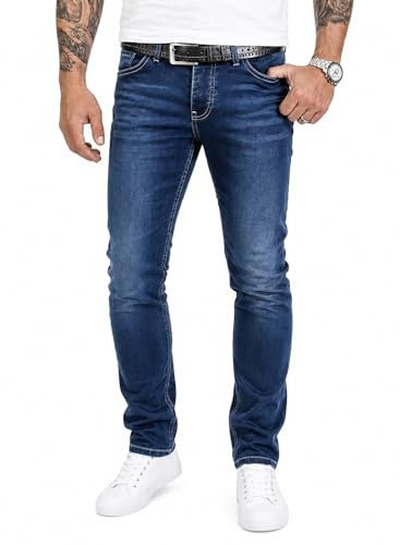Rock Creek Jeans Herren Hose Slim Fit Denim M21 | Körpernah geschnittene Röhrenjeans, lange Jeanshose für Alltag und Freizeit
