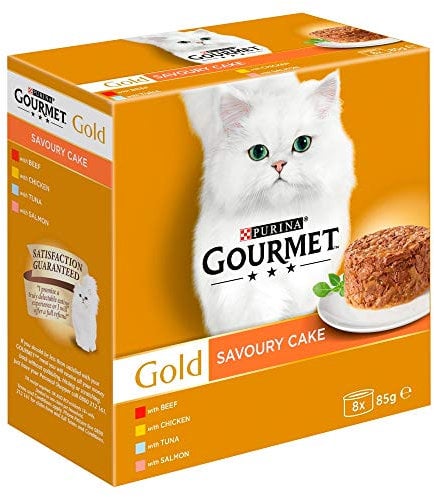 GOURMET Gold Savoury Cake Meat and Fish Variety Wet Cat Food 8x85g