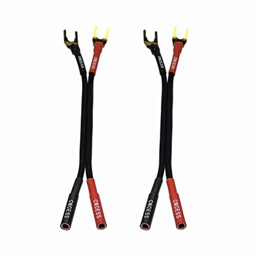 CNCESS Banana Female to Spade Adapter, 2-Pack (Large Spade) | Secure fork-terminal conversion for compatible speaker wiring.