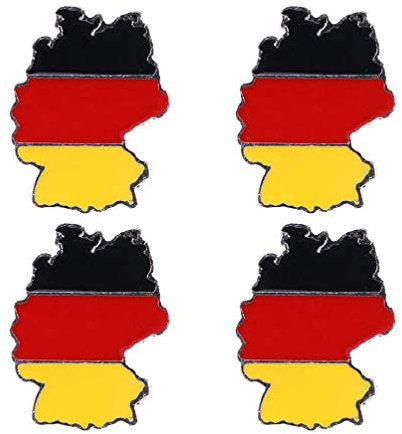 PRETYZOOM Deutschland Nationalflagge Brosche Flagge Tag Legierung Brosche Clips Party Begünstigt Brosche Pin Kleidung Kleidungszubehör 4Pcs