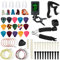 FOVERN1 72-teiliges Gitarren-Werkzeug-Set mit Gitarrenplektren, Kapodaster, Stimmgerät, Gitarrensaiten, 3-in-1-Saitenwickler, Stegstifte, 6 Saiten-Knochenbrückensattel und Mutter, Fingerplektren