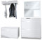 Vladon Garderobe Kolmio 190 x 185 x 33 cm Flurgarderoben Set, Made in Germany, Korpus in Weiß matt, Fronten in Weiß matt | Große Farbauswahl