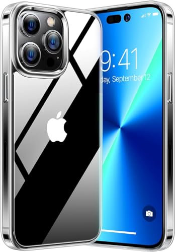 Captor Cover Trasparente per iPhone 15 Pro 6.1 Pollici, Custodia TPU in Silicone Flessibile Morbida e Sottile, Protezione di Alta Qualità con Bordo Rialzato per Schermo e Fotocamera (Bordi rialzati)