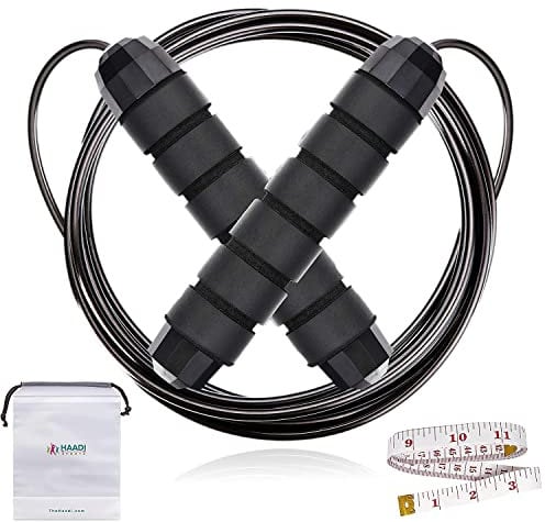 Skipping Rope Adult Fitness for Men Women Speed Jumping Rope Comfortable Handle Workout Equipment Best for Conditioning Exercise Workout Boxing MMA HIIT Interval Training Single & Double Under