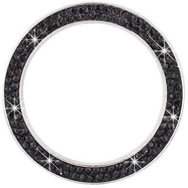 ihreesy Strass Kristall Auto Start Stopp Dekoration Ring,Auto Motor Start Stop Druckknopf Abdeckung Kristall Innenring Aufkleber Universal Bling Auto Dekor Zubehör,Schwarz