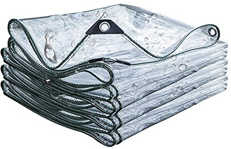 Abdeckplane Gewebeplane Transparent 160x150cm Schutzplane Bootsplane Plane,400g/m² PVC 0.35mm, mit Ösen Für Poll Gartenmöbel Trampolin Auto Wasserdicht Reißfest Wasserfes
