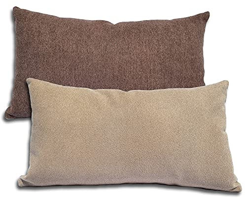 Formalind - 2er Set Sofakissen 50x30cm - 2 Sofakissen mit Füllung und Bezug. Bequeme Couchkissen mit abnehmbaren und waschbaren Bezügen. Weiche Sofakissen im 2er Set. Braun zweifarbig