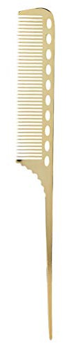 Sonew Rattenschwanz Haarkamm, Aluminium Metall Haarstyling Kamm Stielkamm Friseur Haar Friseursalon oder Haushalt (Golden)