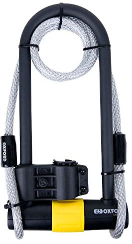 Oxford Magnum Ultra Strong Motorcycle Duo U-Lock (170x340mm) with Bracket & Cable LK225
