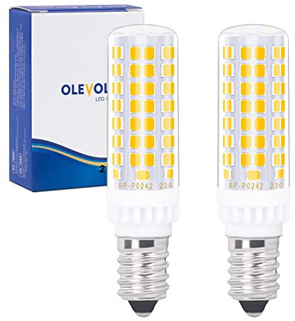 OLEVOLT LED Lampen Birnen E14 Dimmbar Warmweiß 3000K LED Leuchtmittel 7W Ersatz 70W Halogenlampe E14 LED Glühlampen 770 LM, Kein Flackern Enegiesparende E14 Glühbirne, 2er Pack