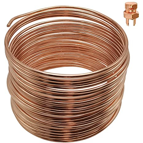 HIBUMFX Soft Annealed Ground Wire 4 AWG 50 FT Copper Clad Cables Electronic Wire Cable Electrics DIY (HB-CU4, Silver)