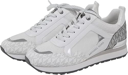 Michael Kors Scarpe da donna Wilma Trainer, Effetto argento, 38.5 EU