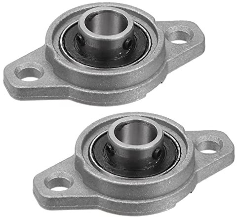 QUARKZMAN 2 Stück FL001 12mm Bohrung Flansch Montiert Kugellager Aluminiumlegierung Selbstausrichtend für Schienenfahrzeuge und Maschinen