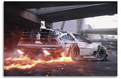 HALOUB Vintage-Rennauto-Poster für DeLorean DMC Sportauto, dekoratives Gemälde, Leinwand, Wand- und Kunstbild, Familien-Schlafzimmer, Dekoration, 30 x 45 cm