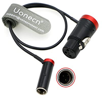 Uonecn Low-Profile 3 Pin Mini XLR TA3M Stecker auf XLR 3 Pin Buchse Audiokabel für Canon C70, BMPCC 4K 6K Pro Kamera Video Assist 36cm.