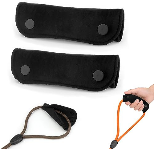 TONYFY 2PCS Grip Handle Sleeve - Weiche Hundeleine Wrap - Samt & Polyester Mesh Sorgen für bequemen Grip - Handle Sleeve Schutzpolster für Hundeleine/Tasche/Krücken/Gepäckstücke Griff (Schwarz)