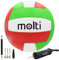 molti Volleyball-Set Ball in Größe 5 +Ballpumpe Handpumpe Luftpumpe mit flexiblem Schlauch und 3 Nadeln Beachvolleyball Freizeitspielball Indoor & Outdoor (Grün-Rot-Weiß)