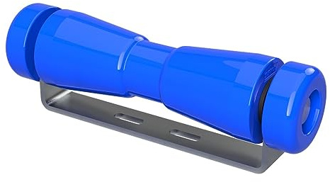 SUPROD Polyurethan Kielrolle mit Halter inkl. Endkappen Bootstrailer Sliphilfe verzinkt 250 mm (+ EC), blau