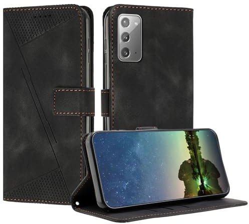 Mo-Beauty Handyhülle für Samsung Galaxy Note 20, PU Leder Brieftasche Klapphülle Magnetic Standfunktion Kartenfach Schutzhülle hülle für Samsung Note 20 - Schwarz