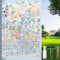 Dwersty Rainbow Window Privacy Film with Cutting Reference Line, 3D Decals Stained Glass Clings, Static Cling Sticker, Suncatcher Windows Cover Tint for Home, 17.5 Inch x 78.74 Inch