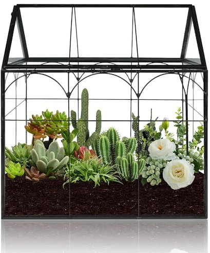 22cm Terrarium Glas Mini Terrarium Geometrisches Pflanzen Terrarium Fleischfressende Pflanzen Terrarium für fleischfressende Sukkulenten Kakteen