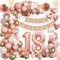 Palloncini 18 Anni Compleanno,Decorazioni 18 anni Compleanno Ragazza,Oro Rosa Palloncini Compleanno 18 Anni,18 Anni Decorazioni,Addobbi 18 Compleanno Striscione Per Decorazioni 18 Compleanno Ragazza