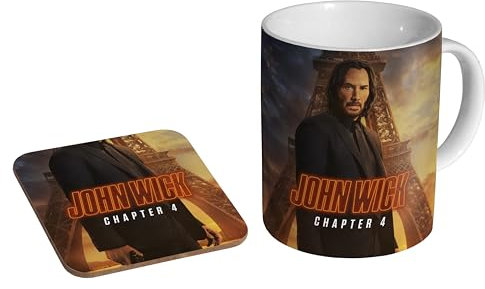 glades John Wick Chapter 4 - Ceramic Coffee Mug + Coaster Gift Set