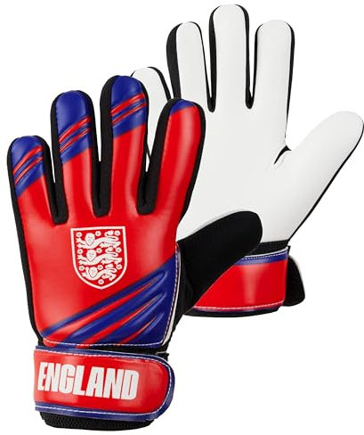 England FA Goalkeeper Gloves for Kids and Teenagers - Non Slip Padded Palms Size 5 or 7 - England Gifts for Boys (Size 7)