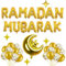 Ramadan Mubarak Gold Ballons Dekoration Set Ramadan Mubarak Banner Eid Latex Luftballons Set Torteneinlagen, Islamic ramazan Party Dekorationen für Ramadan Party Dekoration Zubehör