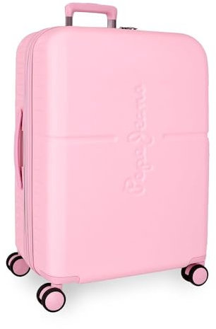 Pepe Jeans Highlight Koffer, mittelgroß, Rosa, 48 x 70 x 28 cm, ABS-Kunststoff, integrierter TSA-Verschluss, 79 l, 3,22 kg, 4 Doppelrollen von Joumma Bags, Rosa, Mittelgroßer Koffer