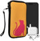 kwmobile Handytasche für Smartphones L - 6,5 - Neopren Handy Tasche Hülle Cover Case Schutzhülle - Umriss Katze Pink Honiggelb - 16,5 x 8,9 cm Innenmaße
