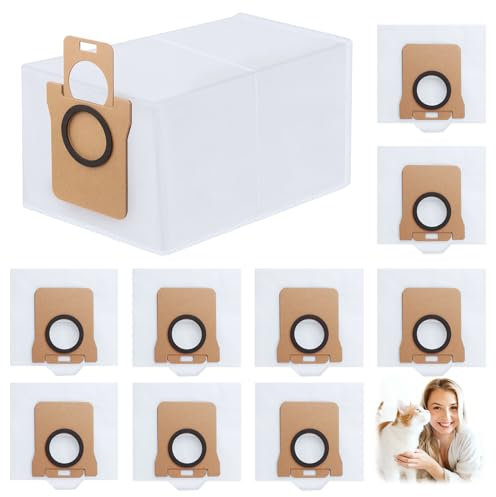 10 Bolsas de Polvo Compatible con Xiaomi X10/X10+, Bolsa de Repuesto Compatible con D-reame L10s Ultra / L10 Ultra/L20 Ultra, Bolsas de Aspiradora 2,5 L Limpieza eficaz