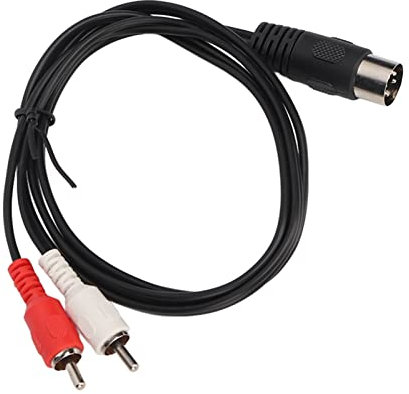 KIMISS Câble Din 7 Broches vers Câble 1 M, 7 Broches Mâle Double Blindage Prise Din 7 Broches 2xRCA Accessoires Vidéo de Télévision électronique Câbles Fiches Adaptateur