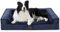 BEDSURE Orthopädisches Hundebett Große Hunde - Hundekorb, Hundekissen, Hundesofa mit Eierförmiger Kistenschaum, Kuschelig Schlafplatz in Größe 89x64x15 cm, Abnehmbar und Waschbar Hundebetten, Navyblau