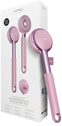GESKE Sonic LED Full-Body Brush & Intensive Exfoliator 9in1 | Körperbürste | Elektrische Körperreinigungsbürste & Intensivpeeling | Tiefenreinigung und Massage | SmartSonic Pulsations