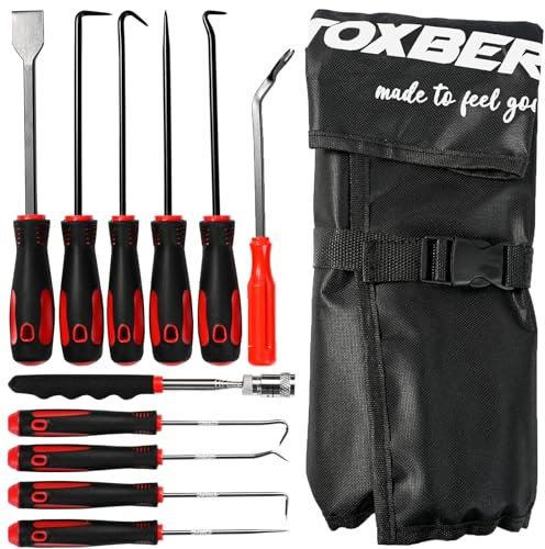 11x Haken und Pickel Set O-Ring Dichtung Demontage W/Schaber Teleskopwerkzeug Stahlschaft Schaber Schläuchen und Dichtungen Demontage