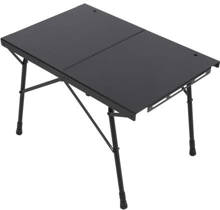 Table de Camping Pliante, Hauteur Réglable en Alliage d'aluminium, Table d'appoint Extérieure Portable pour la Cuisson au Barbecue