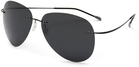 Sopodbacker Sonnenbrille Herren Damen Unisex Quadratische Sonnenbrille Randloses Fahren Pilotenbrille Nocase