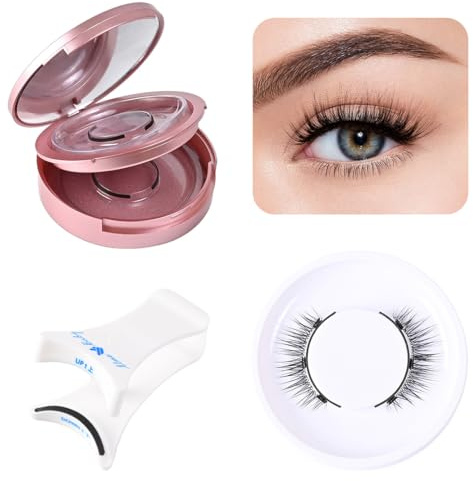 DeryArcle 2 Paar Magnetische Wimpern Magnetic Lashes Wiederverwendbare Magnet Wimpern Natürlich 3D Falsche Wimpern Künstliche Falsche Wimpern für Make-Up Oder Dating Party (B)