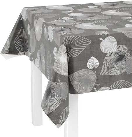 LILENO HOME Tovaglia lavabile al metro, 100 x 140 cm (bordo tagliato), in stile grigio Elegance, tovaglia cerata, impermeabile, ideale come tovaglia o runner per set da birra