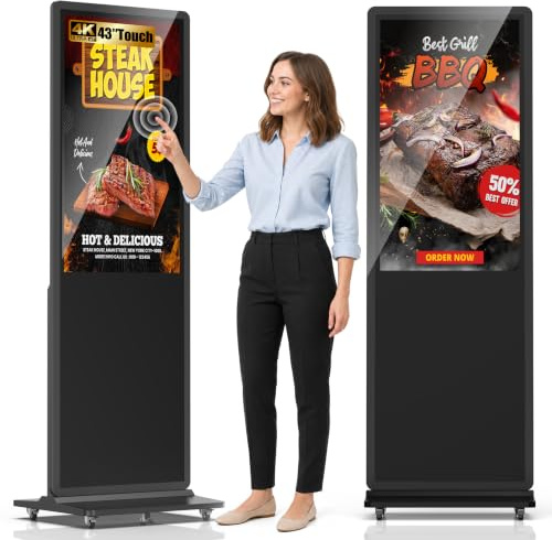 YIXZSWD Touchscreen Digital Kiosk, 43 Zoll Interactive Digital Signage Display für Einzelhandel, Einkaufszentrum, Bürolobby, Events, Werbetafel mit integriertem Media Player