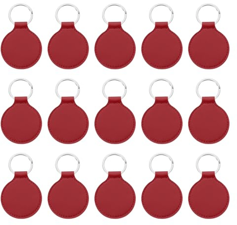 PATIKIL Porte-clés vierge par sublimation - Rond - En cuir synthétique - Transfert thermique - Pour loisirs créatifs