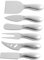 Amosfun 1 Juego 6 Piezas cuchillo para queso platos de salsa de soja mini rallador butter knife cortador queso cortador de queso de acero inoxidable suministros de cocina Silver
