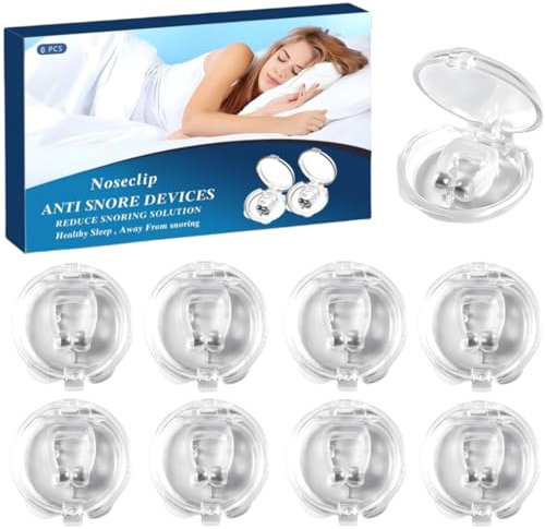 Schnarchstopper, 8PCS Anti Schnarch, Wiederverwendbares Schnarchen Stopper Silikon-Magnet Nasenspreizer, Möglich bessere Atmung für Ruhigen Schlaf